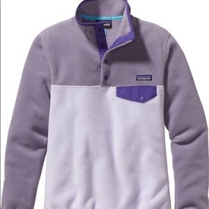 Patagonia purple synchilla snap t pullover fleece